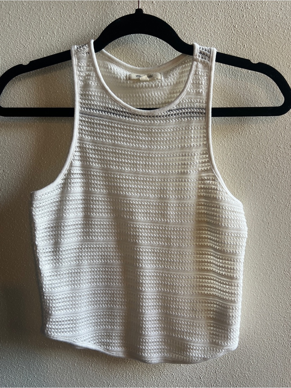 Madewell Crochet-Knit Cutaway Tank Top - Lighthouse White XXS